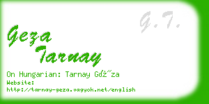 geza tarnay business card